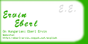 ervin eberl business card